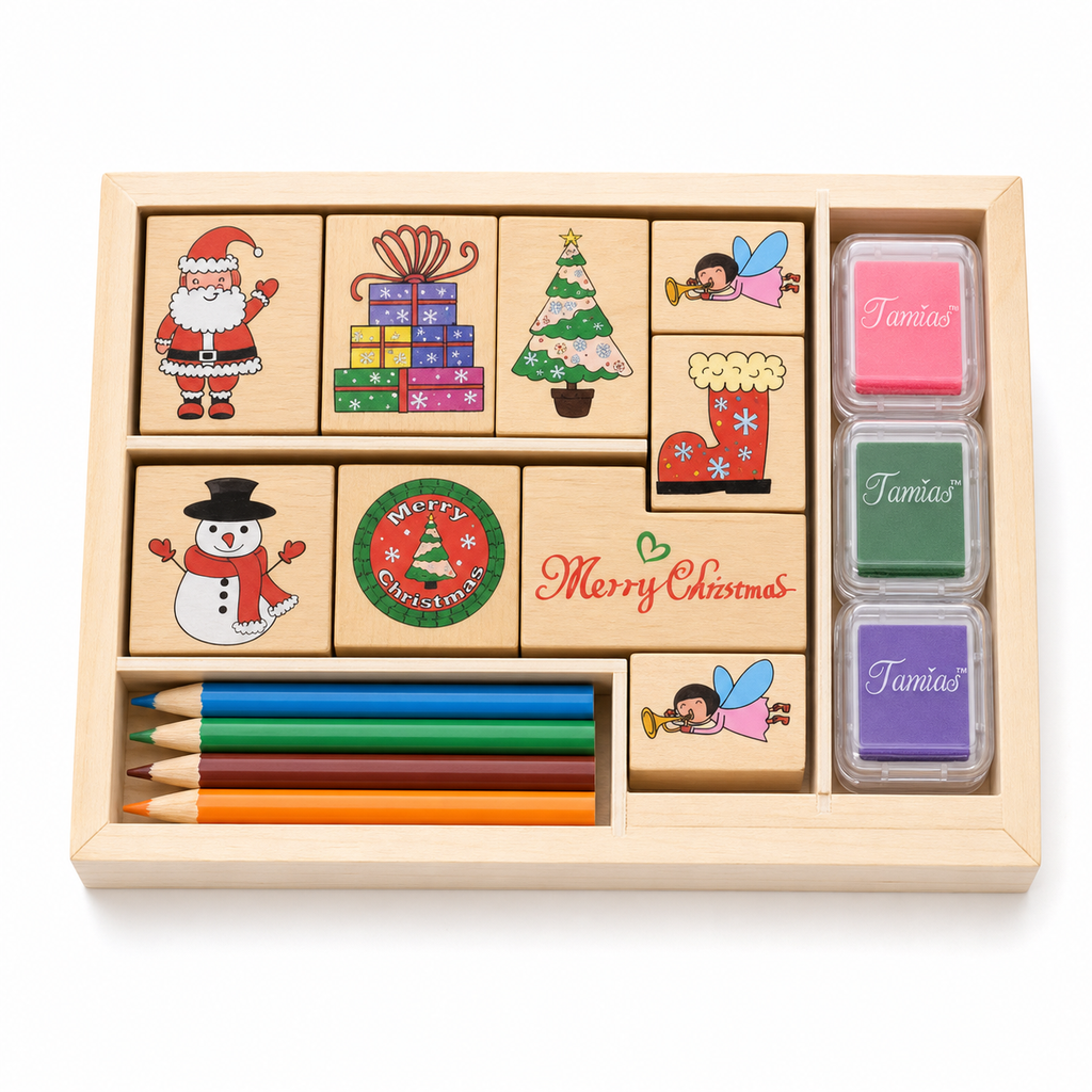 Wooden Christmas Stamp Set