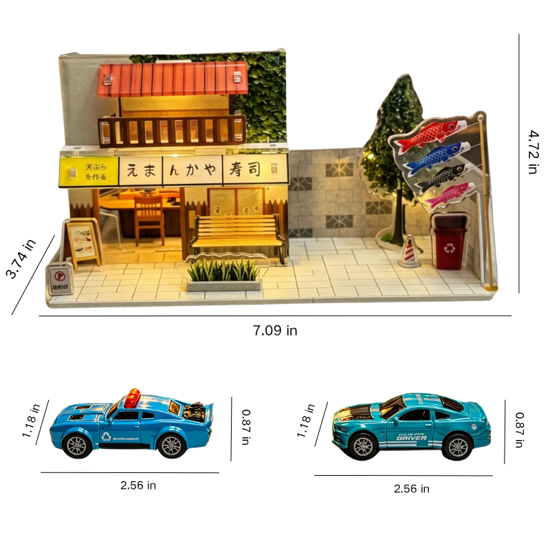 Poparooz 8-IN-1 City Street DIY 3D  Puzzle Model Kit Miniature Building Set