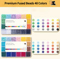 48 Colors Mini Fuse Beads Kit, 2.6mm Starter Set for DIY Pixel Art Crafts