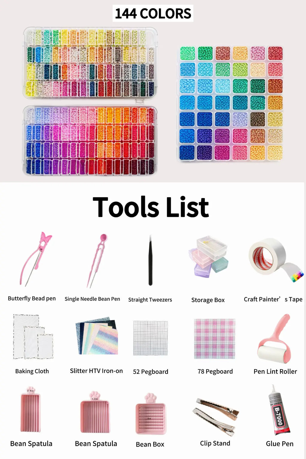 144-221 Colors Mini Fuse Beads Kit with Tools, 2.6mm Pixel Art Set