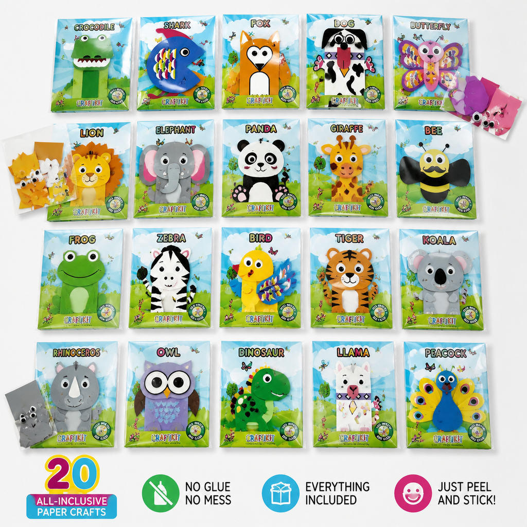 Poparooz 20-Pack Animal Arts & Crafts Kit