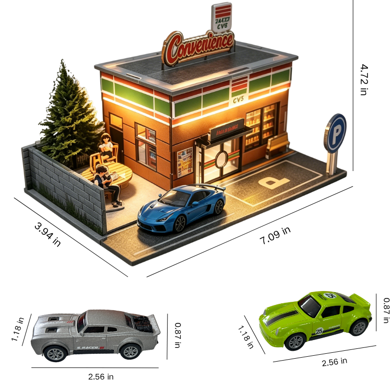 Poparooz 8-IN-1 City Street DIY 3D  Puzzle Model Kit Miniature Building Set