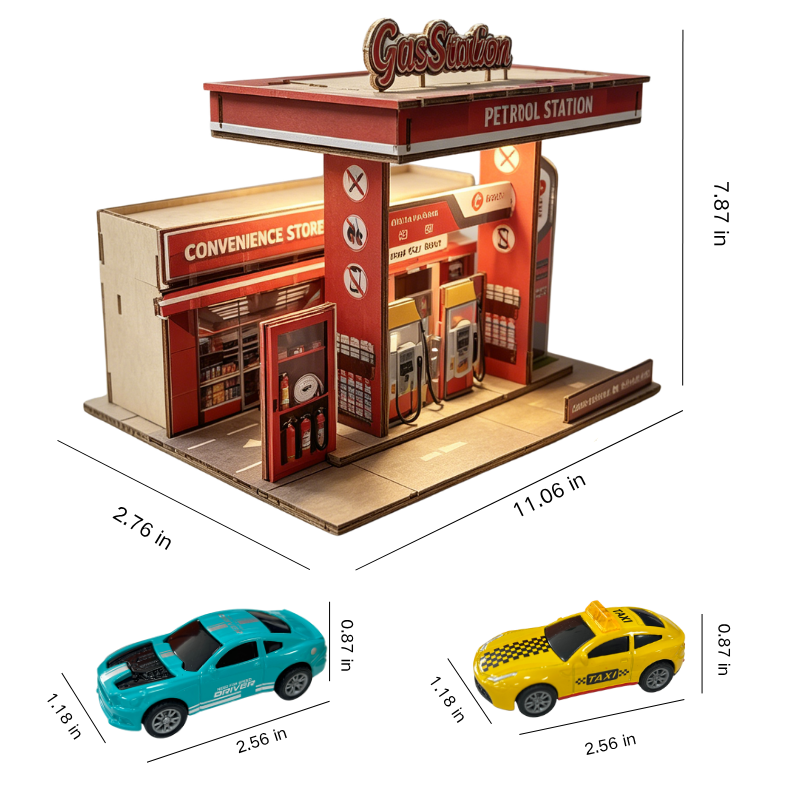 Poparooz 8-IN-1 City Street DIY 3D  Puzzle Model Kit Miniature Building Set