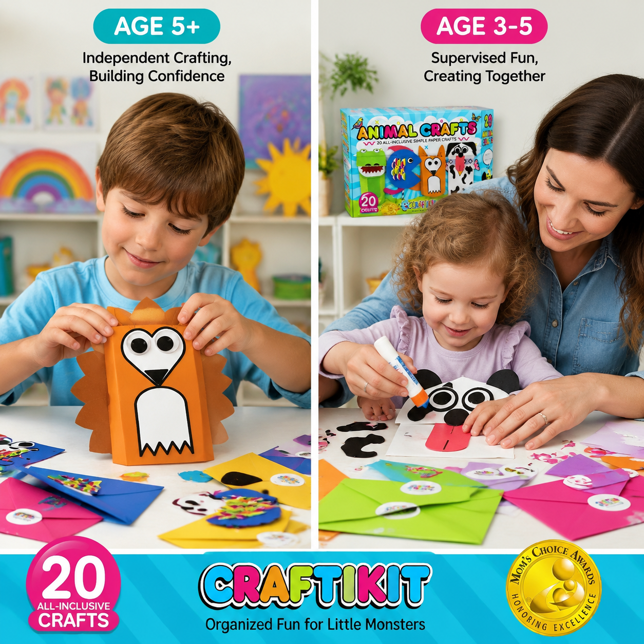 Poparooz 20-Pack Animal Arts & Crafts Kit