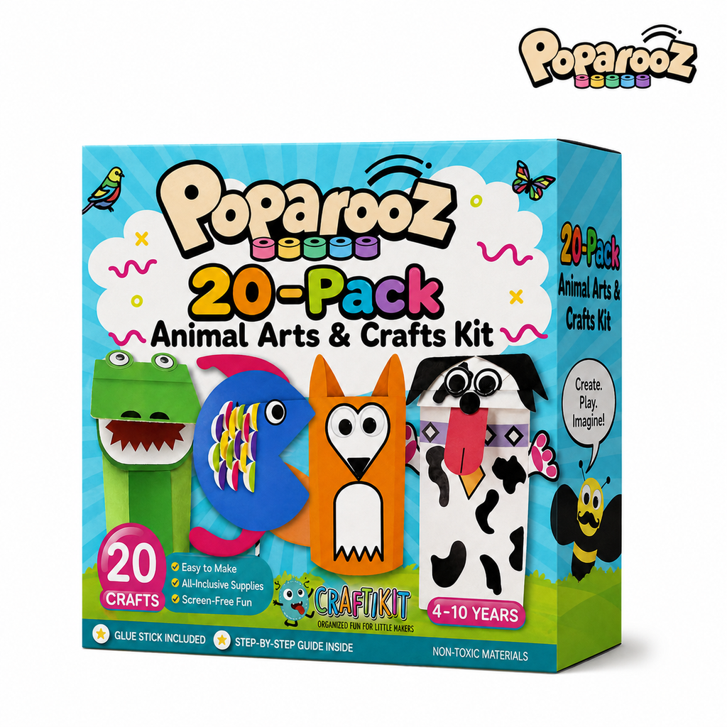 Poparooz 20-Pack Animal Arts & Crafts Kit