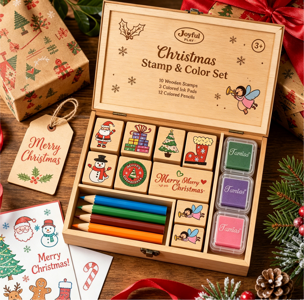 Wooden Christmas Stamp Set