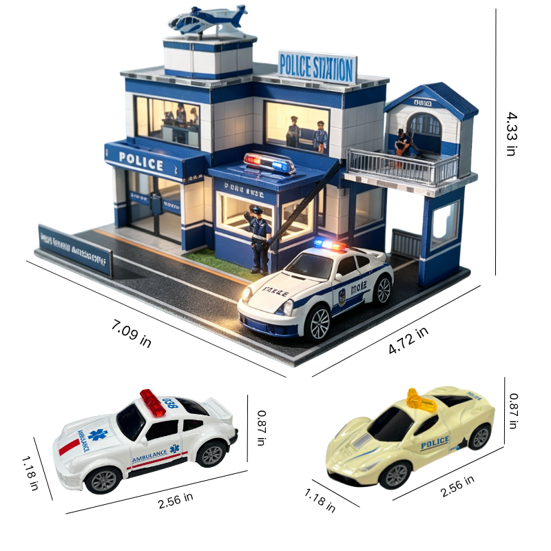 Poparooz 8-IN-1 City Street DIY 3D  Puzzle Model Kit Miniature Building Set