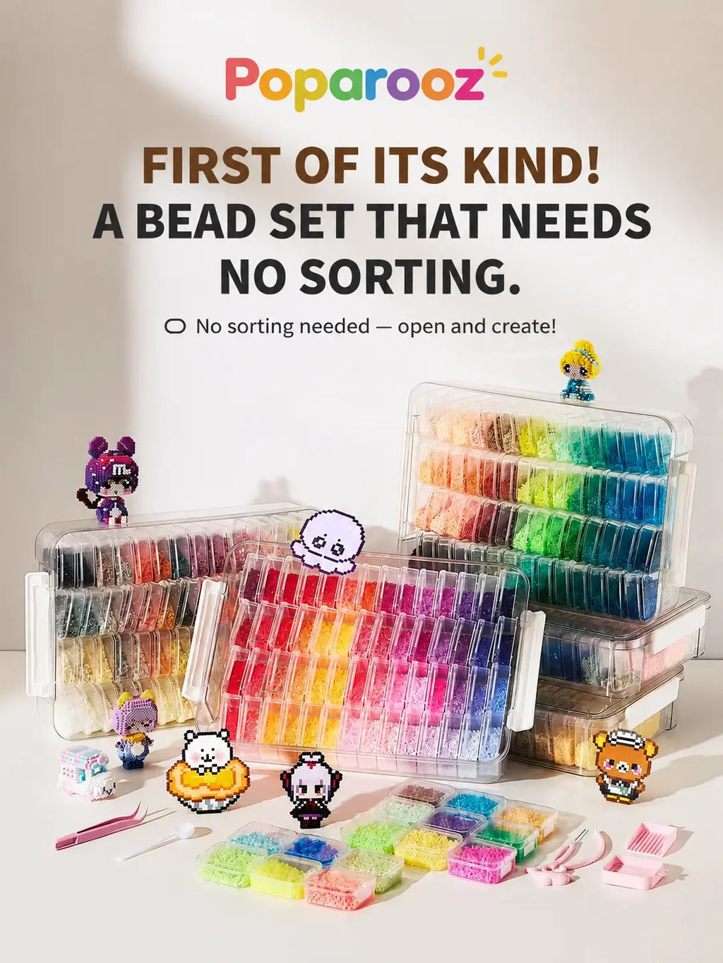 48-120 Colors Mini Fuse Beads Kit with Tools, 2.6mm DIY Pixel Art Set