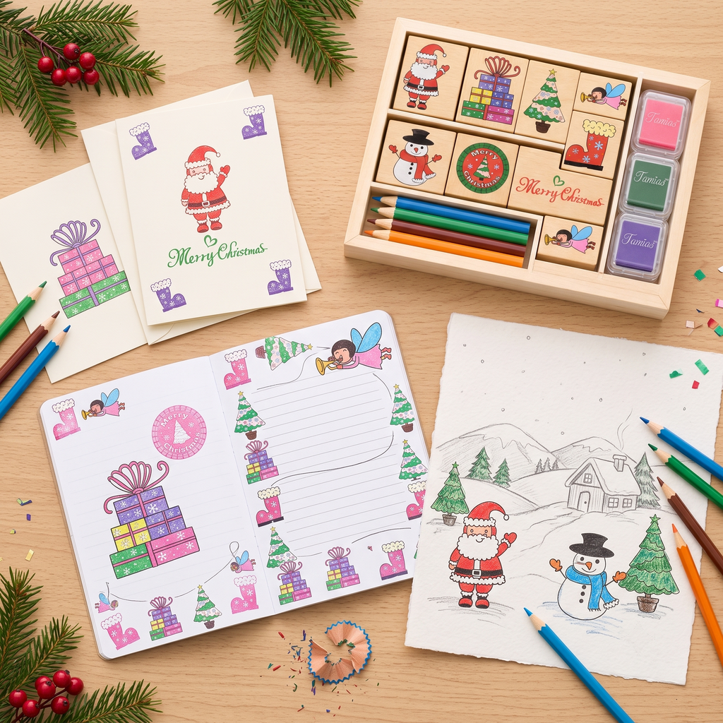 Wooden Christmas Stamp Set