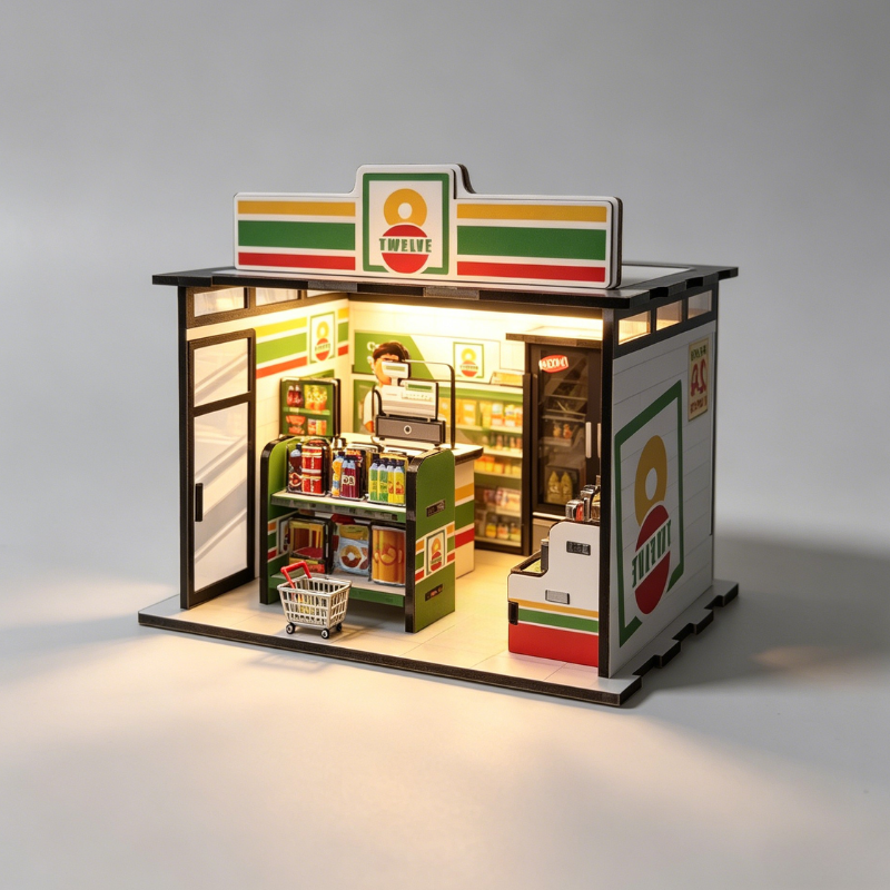 Poparooz Happy Town Mini Convenience Store DIY Dollhouse Kit