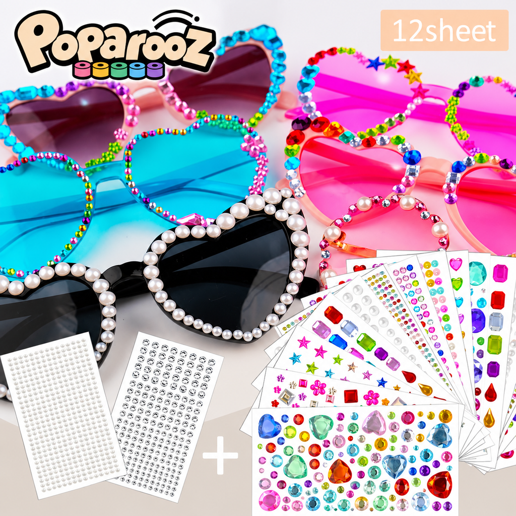 Poparooz 3500pcs Glossy Self-Adhesive Gem Stickers Bedazzling Kit