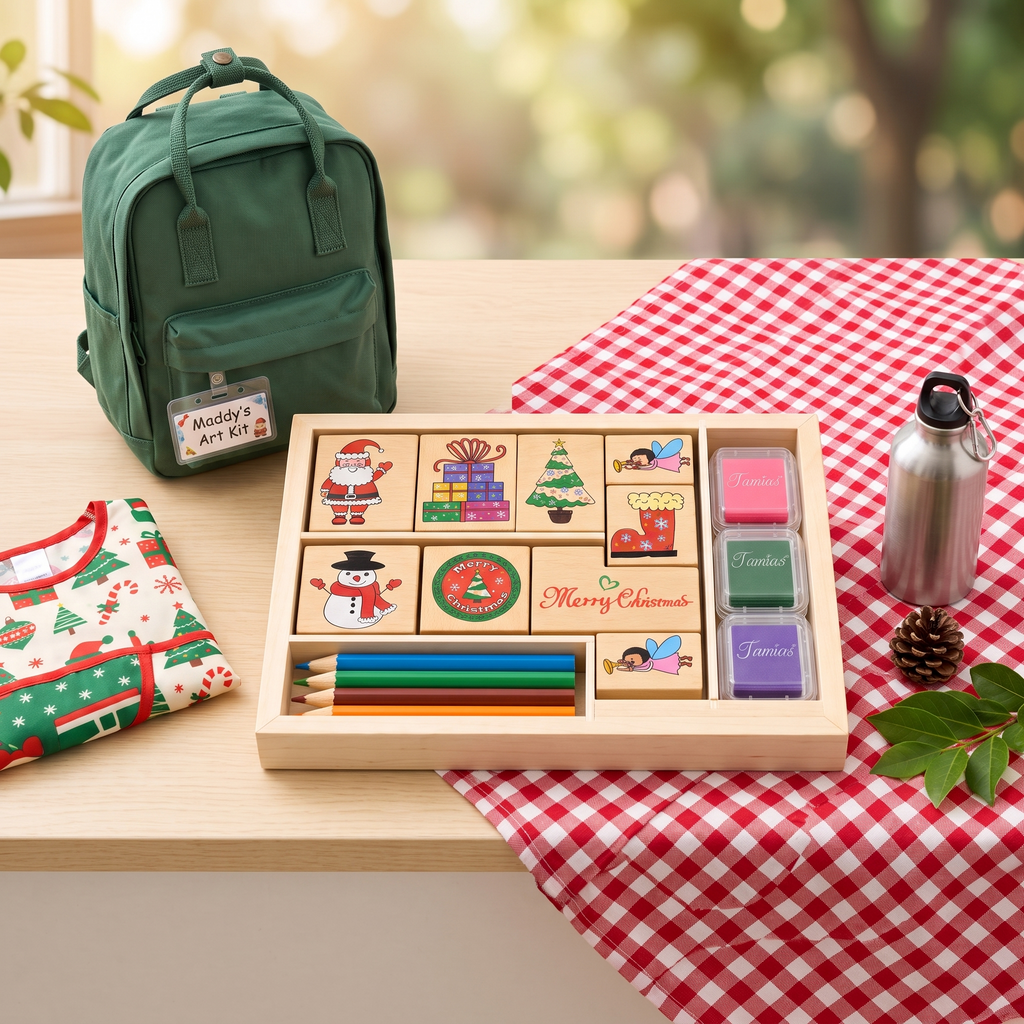 Wooden Christmas Stamp Set
