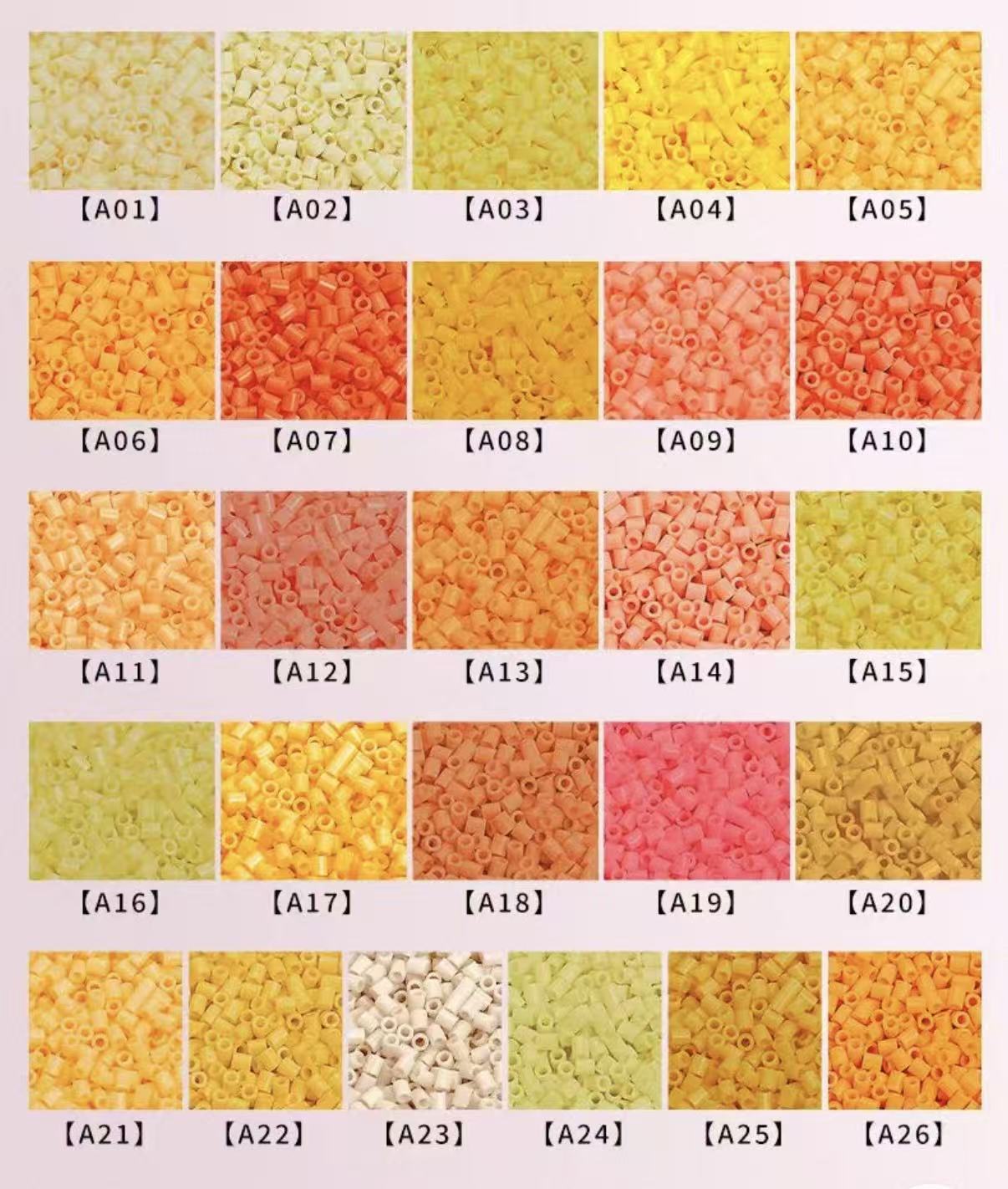 Poparooz A Series Mini Fuse Beads, Yellow Shades, 26 Colors, 2.6mm