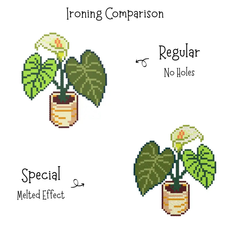 Small Potted Plant Ironing Effect Display