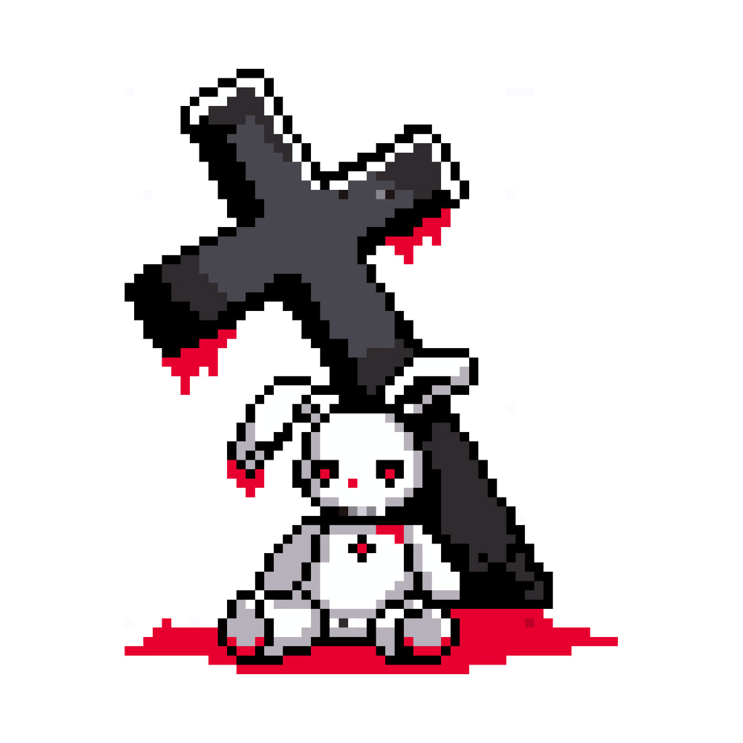 Gloomy Voodoo Bunny Fuse Beads DIY Kit, 78×78 Pegboard Pixel Art Set