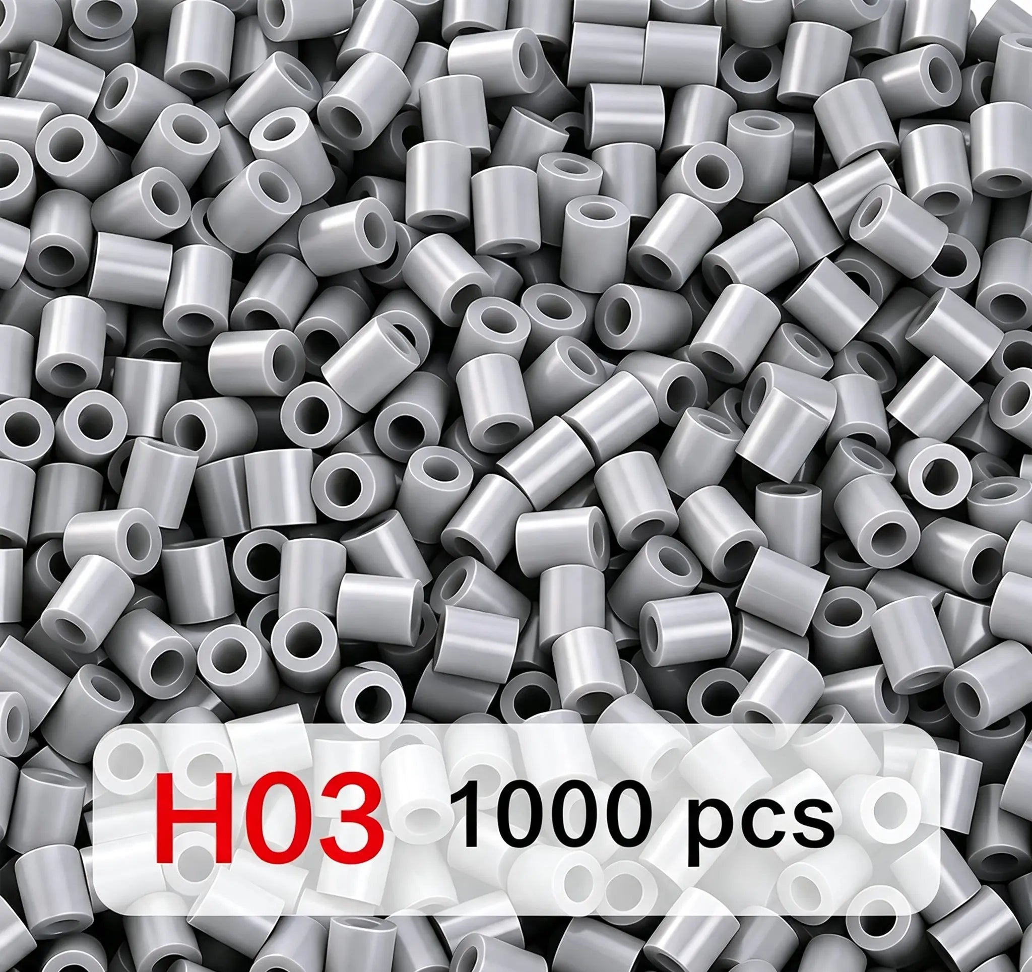 Poparooz H Series Mini Fuse Beads, Grayscale Shades, 23 Colors, 2.6mm