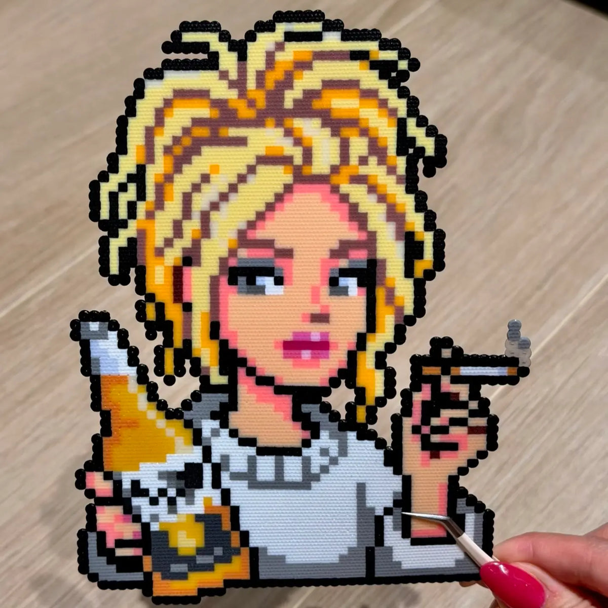 Attitude girl Fuse beads Pixelart 07