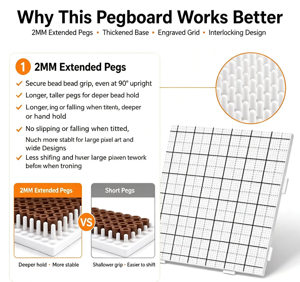 2MM Long Peg Thickened Fuse Bead Pegboard