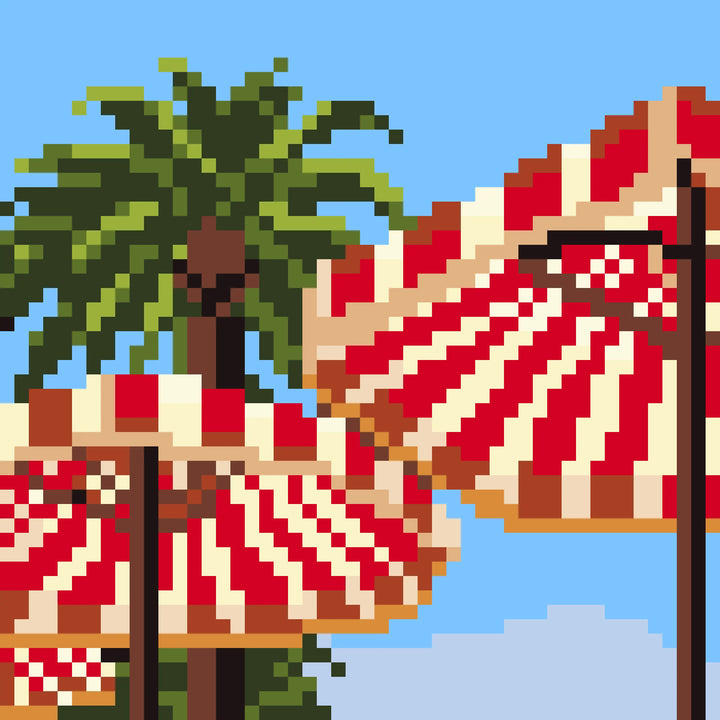 Beach vacation pixel art