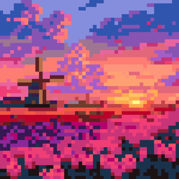 Golden Sunset Windmill Garden 